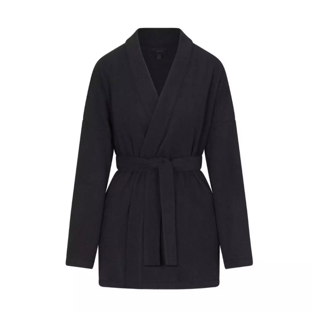 SKIMS by Kim Kardashian Fleece Wrap Belted Jacket - Picture 4 of 14